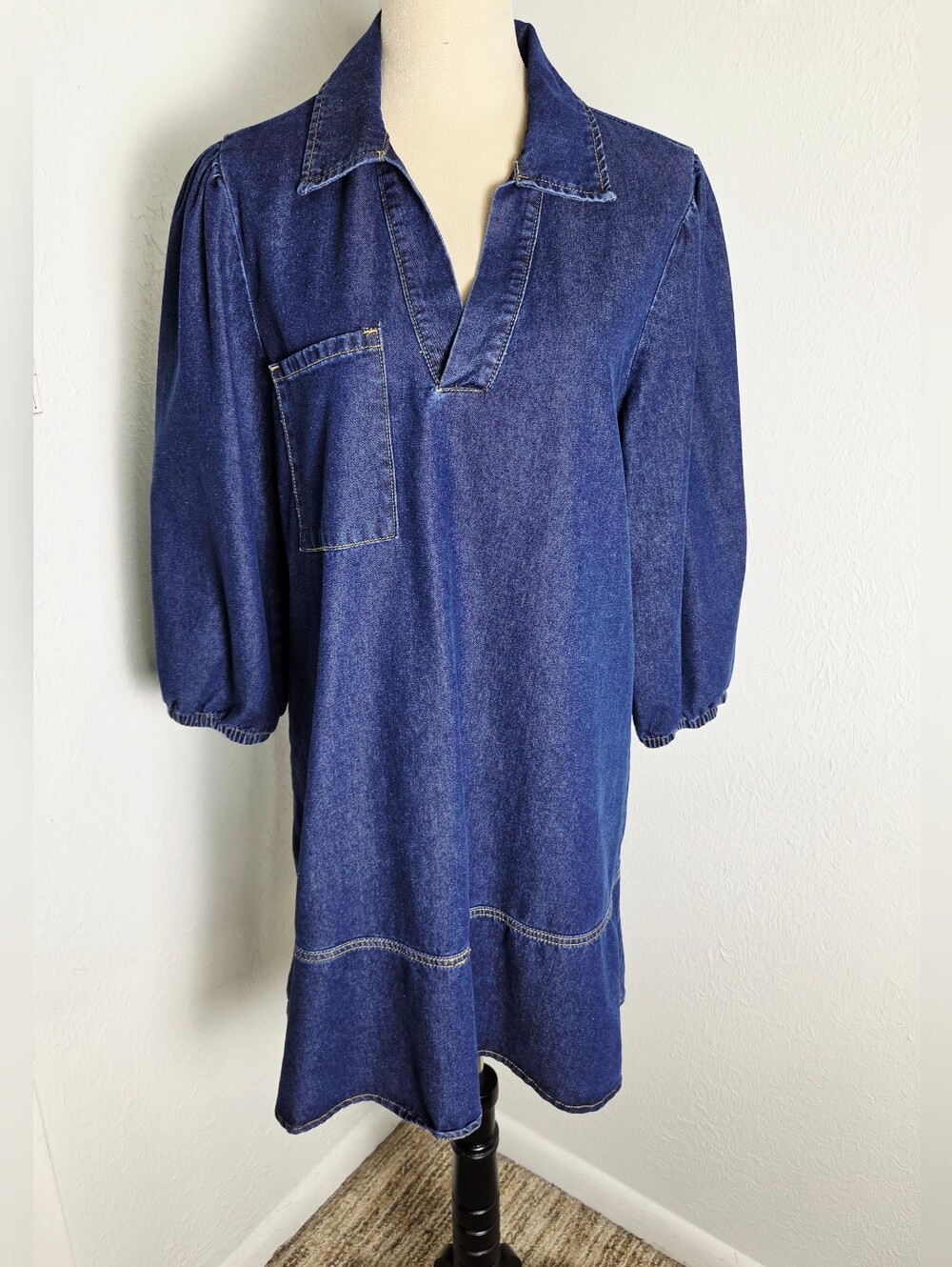 Dokotoo Denim Mini-Dress with Pocket on Front, Size Medium - Picture 2 of 11
